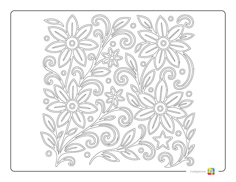 Whimsical Flower Swirls